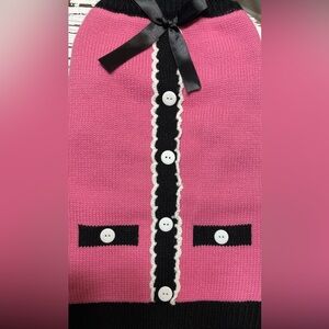 Pink Dog Sweater with Black AccentsXLg